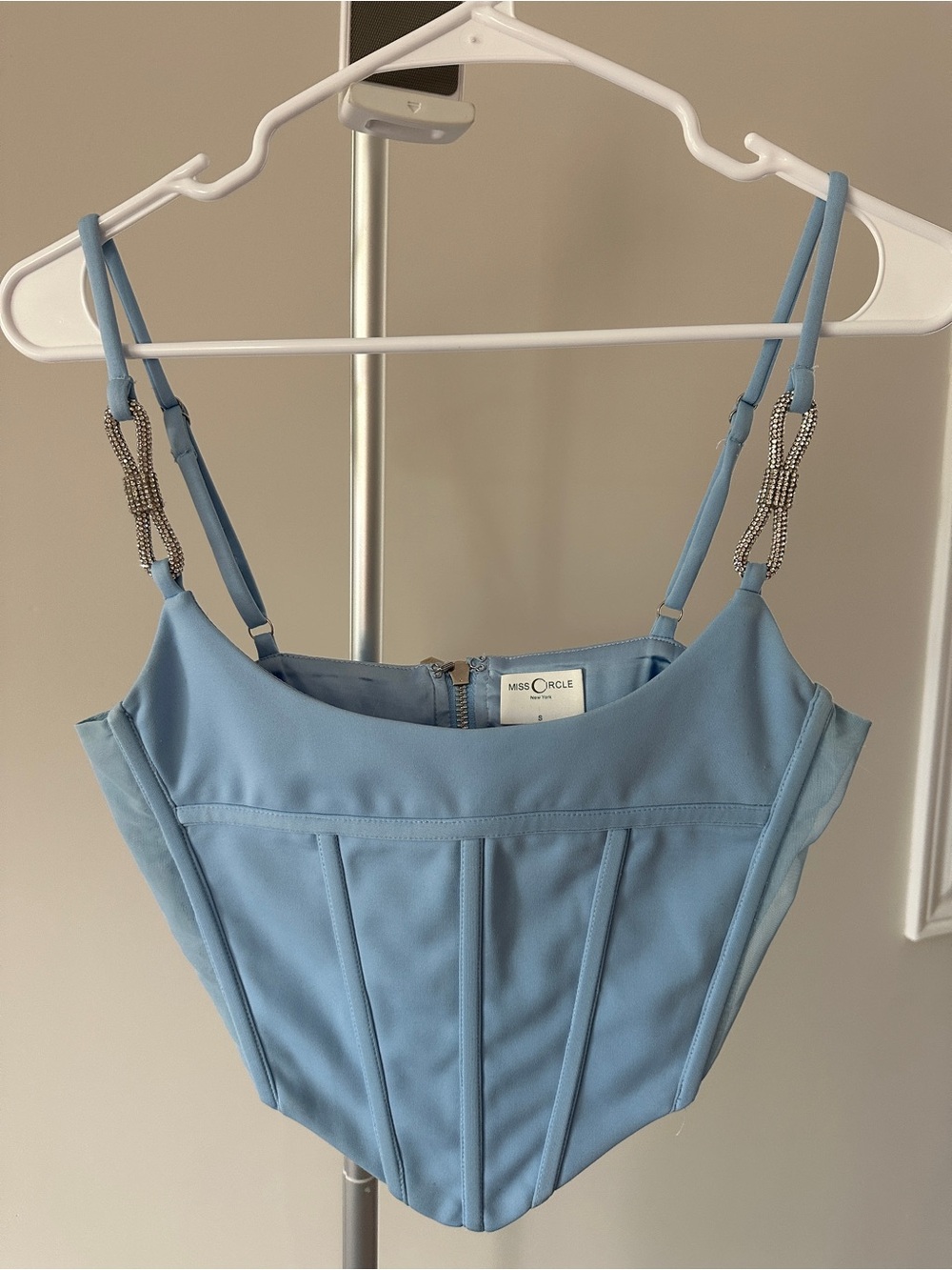 Miss Circle Tristyn Crystal Strap Corset Top
